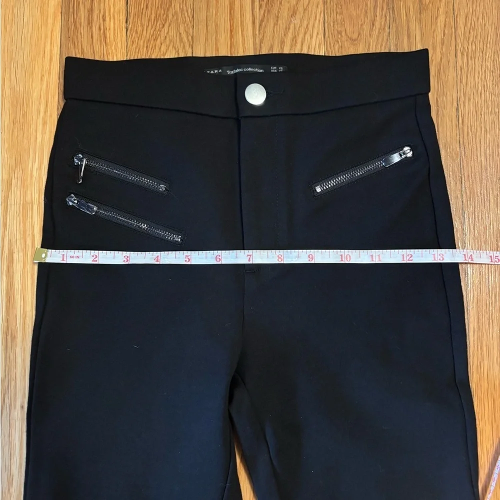 Zara Black Trousers with Unique Stitching